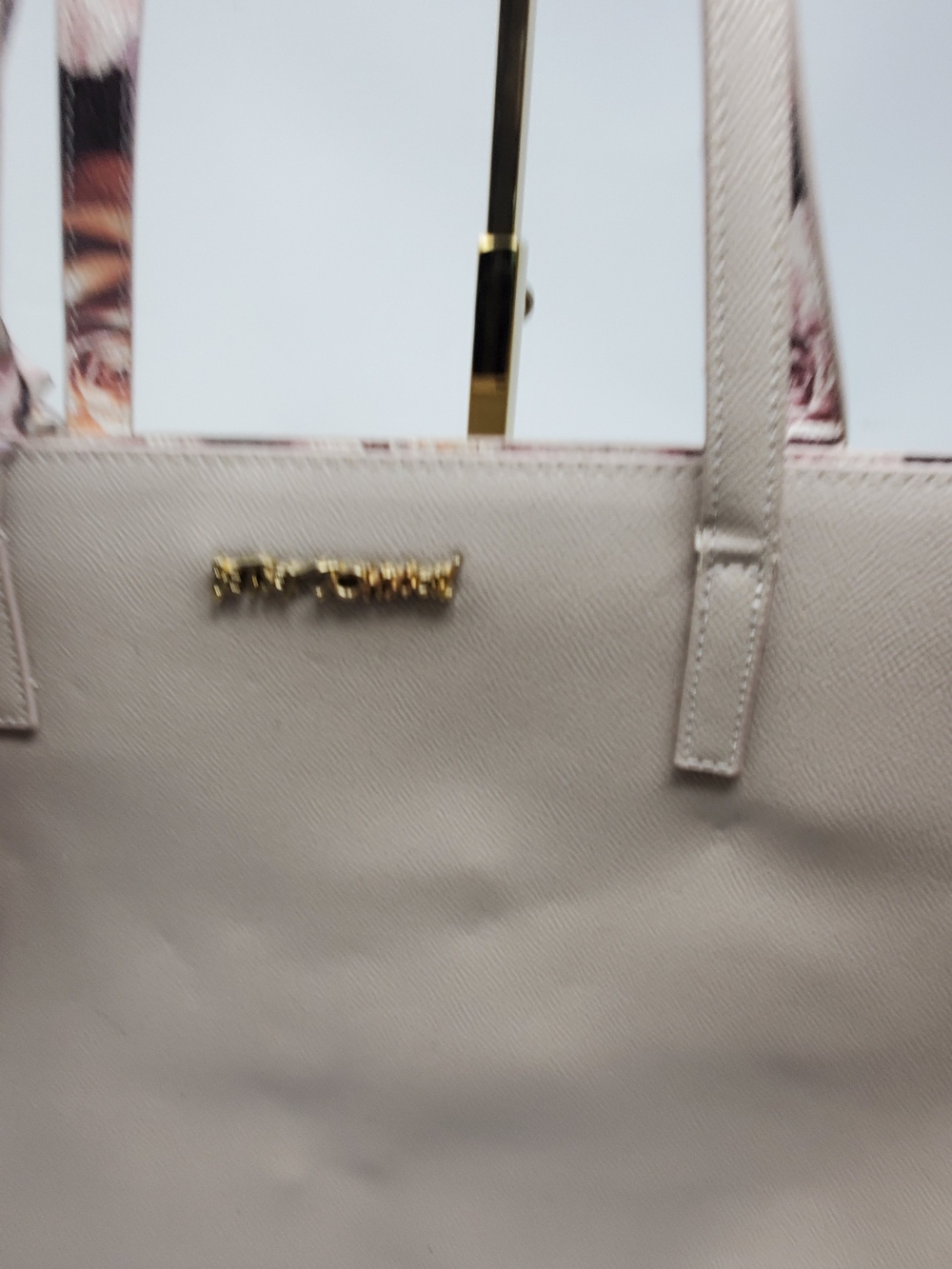 Light Pink Tote Bag with Gold Logo - Women Bags
